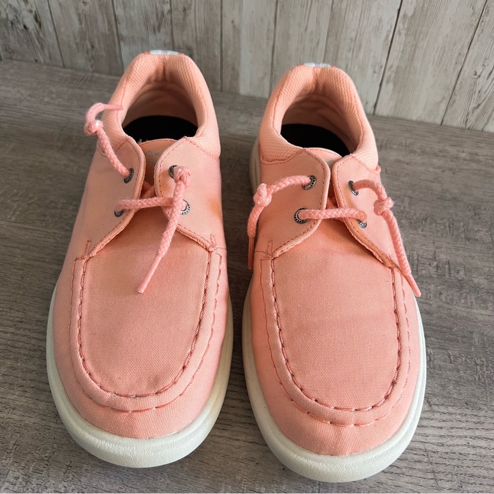Sperry Captians Moc Seacycled Peach Coral Sneakers Womens 6.5 - Picture 3 of 6
